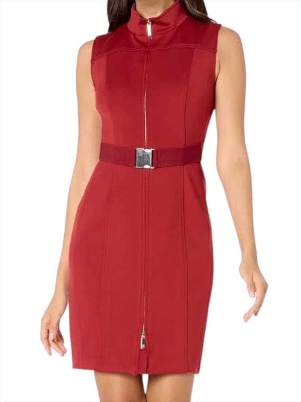 Tommy Hilfiger Zip Front Sheath Dress - Rust Size 4